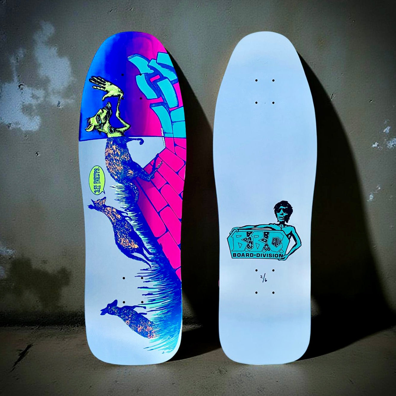 WAFFLE EVENT TICKET: Jeff Phillips BBC Kangaroos, HAND-PAINTED Deck (1 of 6)