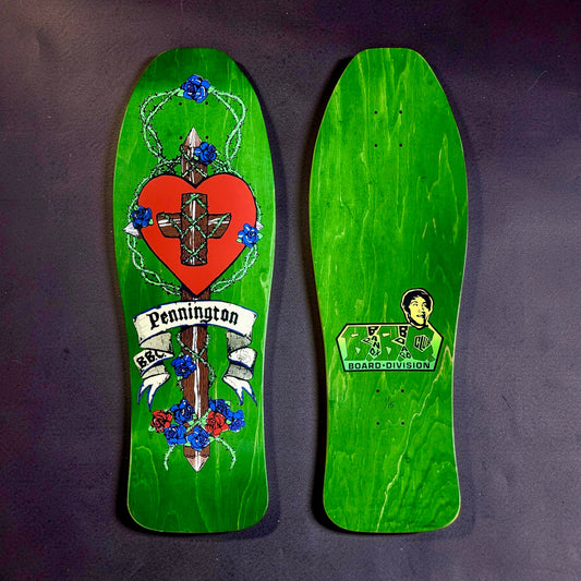 WAFFLE EVENT TICKET: Bryan Pennington Crucifix HAND-PAINTED, LIMITED EDITION Deck 10.3"x30.5" (1 of 15)