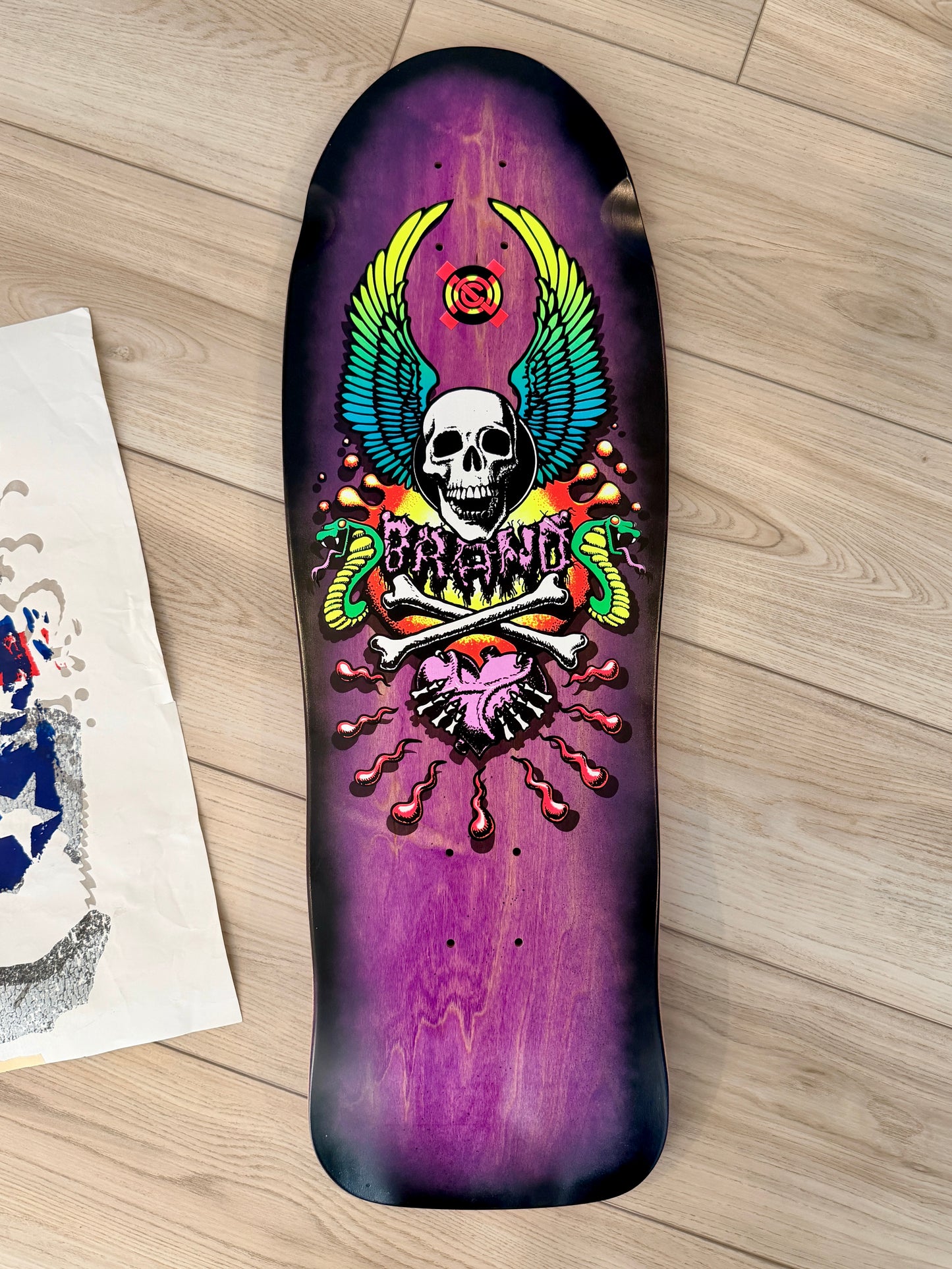 WAFFLE EVENT TICKET: Brand-X X-Con HAND-PAINTED Deck & Screen-Print Test Sheet (AUG 26)