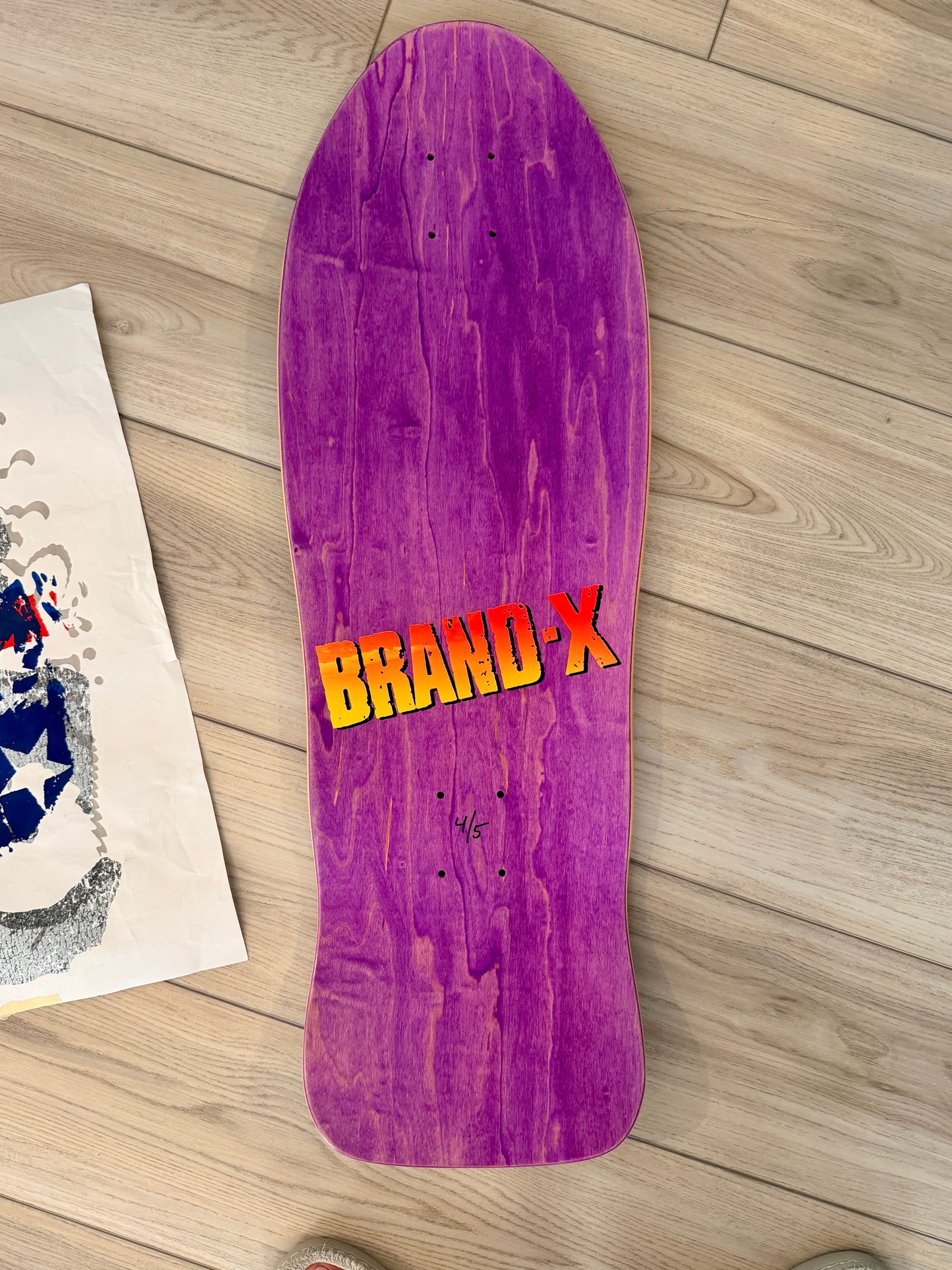 WAFFLE EVENT TICKET: Brand-X X-Con HAND-PAINTED Deck & Screen-Print Test Sheet (AUG 26)