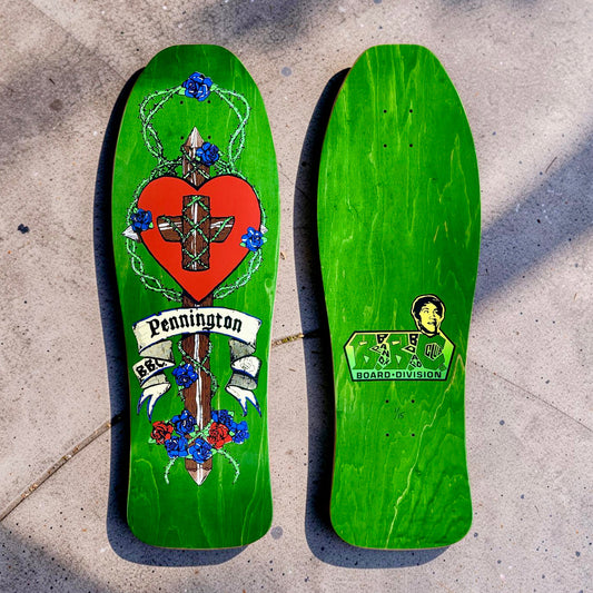 WAFFLE EVENT TICKET: Bryan Pennington Crucifix HAND-PAINTED, LIMITED EDITION Deck 10.3"x30.5" (1 of 15)