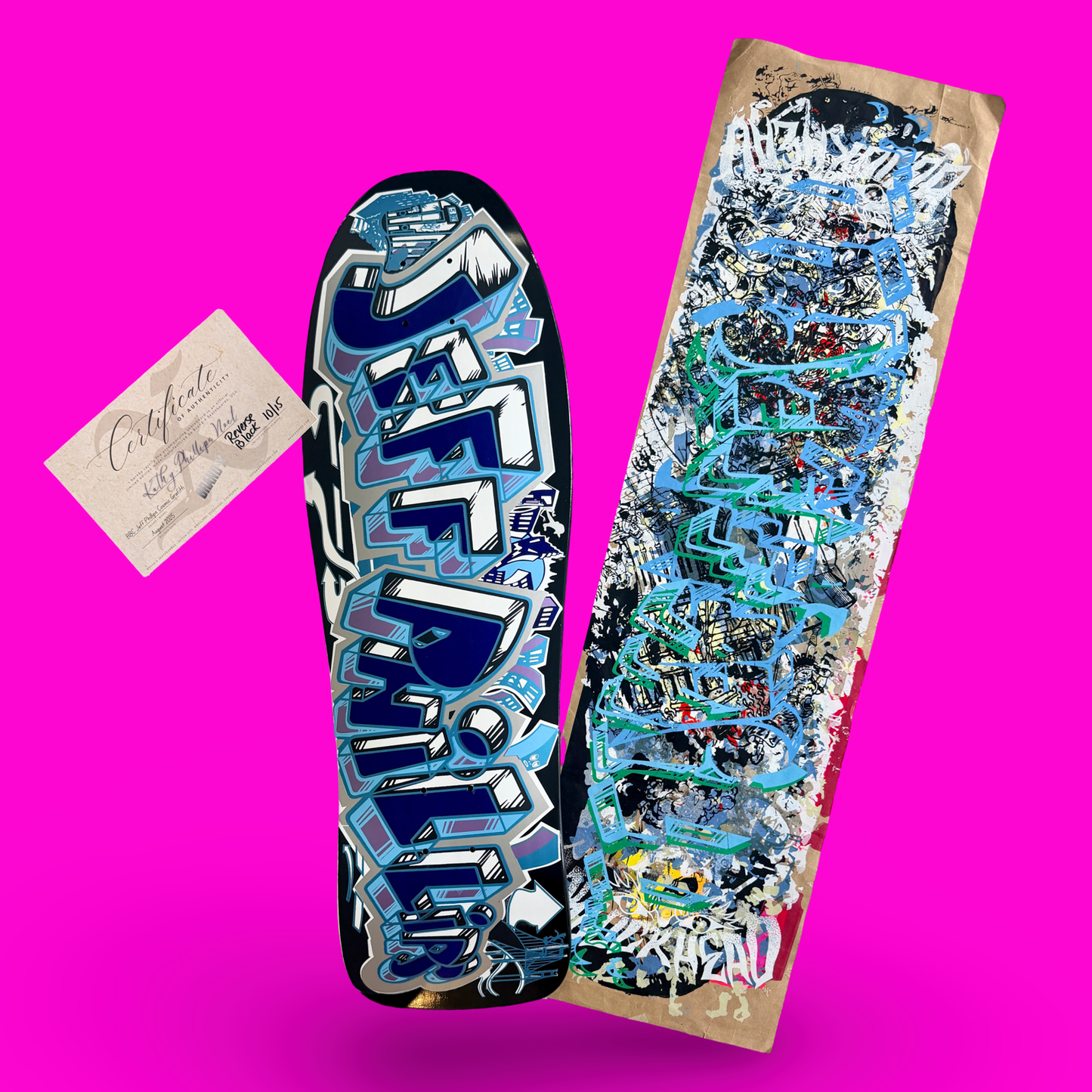 WAFFLE EVENT TICKET: Jeff Phillips GRAFFITI limited edition, HAND-PAINTED Deck & Test Print (Sept 30)