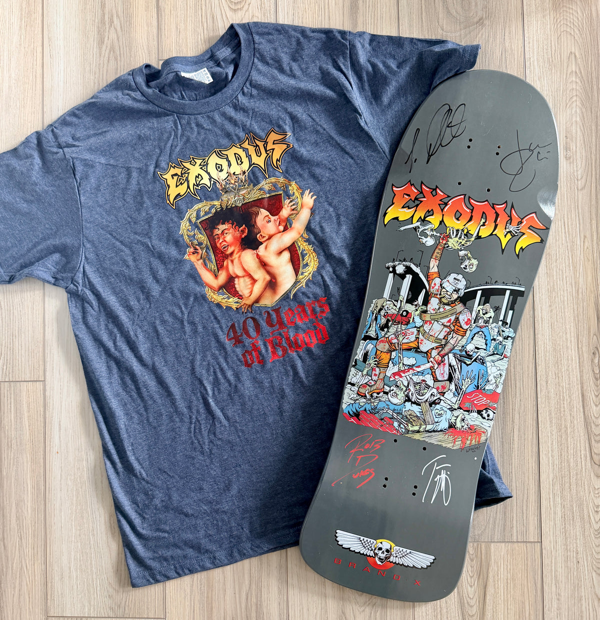 WAFFLE EVENT TICKET: Brand-X-Exodus AUTOGRAPHED Deck & Shirt